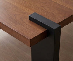 BAYTONA MX155 Modern Walnut Wood Coffee Table with Sturdy Black Metal Legs – Minimalist Square Design