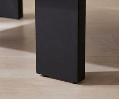 BAYTONA MX155 Modern Walnut Wood Coffee Table with Sturdy Black Metal Legs – Minimalist Square Design