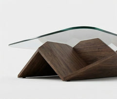 BAYTONA MX157 Modern Tempered Glass Coffee Table with Built-In Bookshelf Base – Multi-Functional Living Room Centerpiece