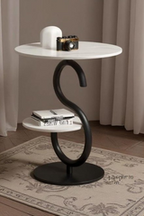 BAYTONA MX103 Modern S-Shaped Side Table with Dual Shelves