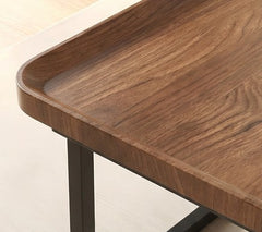 BAYTONA MX109 Modern Walnut Nesting Coffee Table Set – Walnut Veneer Tops & Black Metal Frame