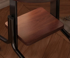 BAYTONA MX134 Round Wood Side Table with Lower Shelf & Curved Metal Legs –Compact Accent Table