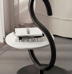 BAYTONA MX103 Modern S-Shaped Side Table with Dual Shelves