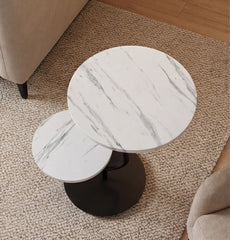 BAYTONA MX103 Modern S-Shaped Side Table with Dual Shelves Baytona