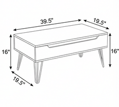 BAYTONA MX100 Mid-Century Lift-Top Coffee Table with Hidden Storage & Hairpin Legs – Walnut Finish