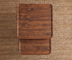 BAYTONA MX109 Modern Walnut Nesting Coffee Table Set – Walnut Veneer Tops & Black Metal Frame Baytona