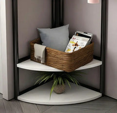 BAYTONA MX030 Modern Corner Clothing Rack with Shelves & Hooks Baytona